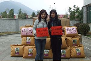 2008年湖南冰雪灾害时，中兴新地向来自灾区的员工捐款捐物
